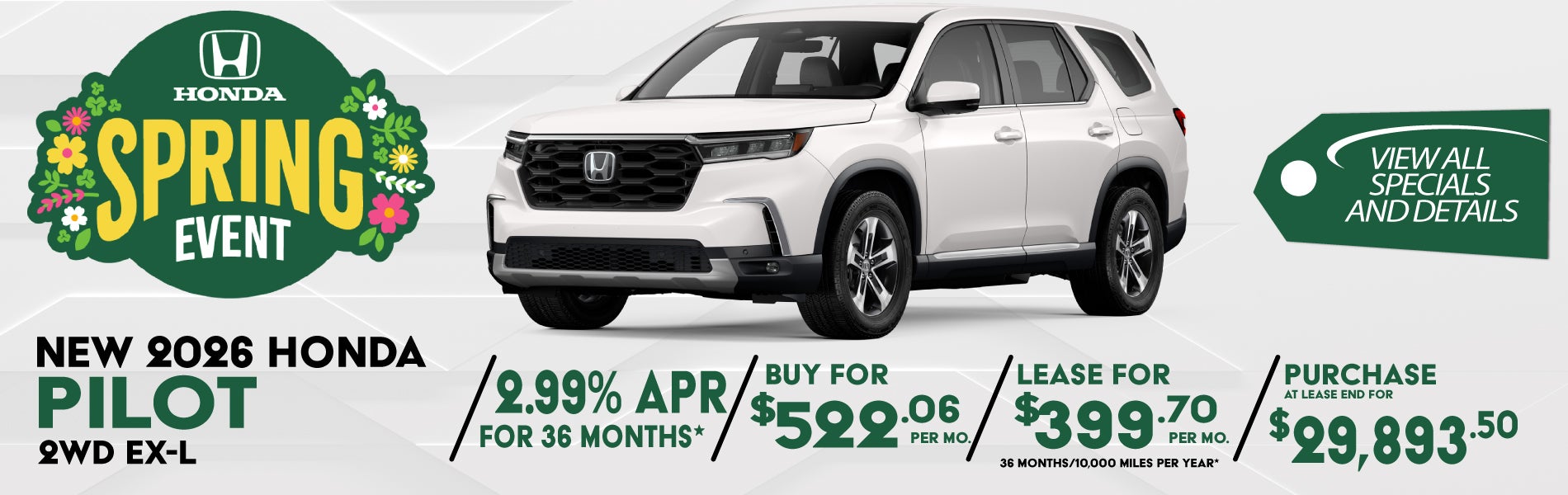 New 2026 Honda Pilot Special near Columbia SC