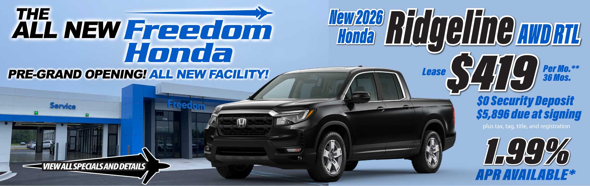 New 2026 Honda Ridgeline Special