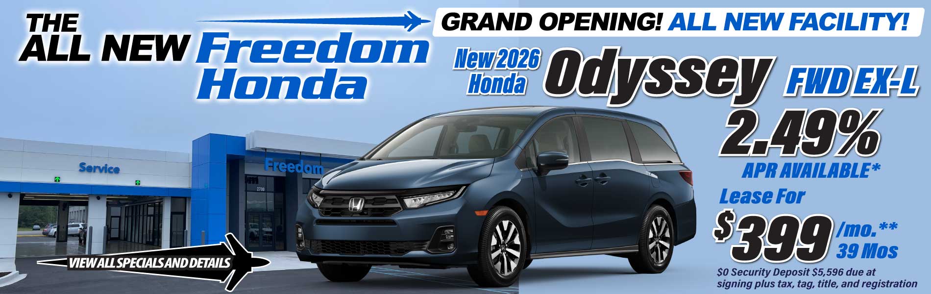 New 2026 Honda Odyssey EX-L FWD Special