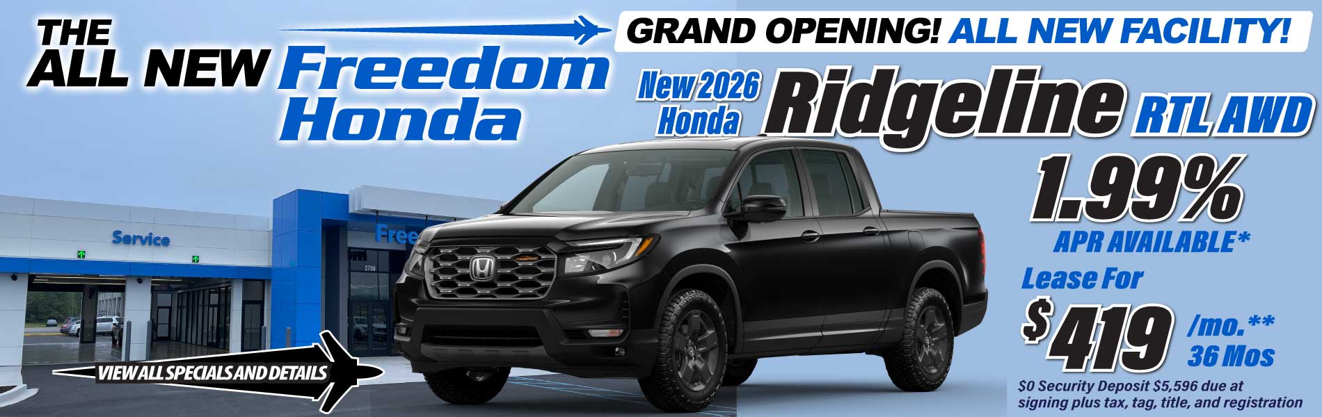 New 2026 Honda Ridgeline RTL AWD Special