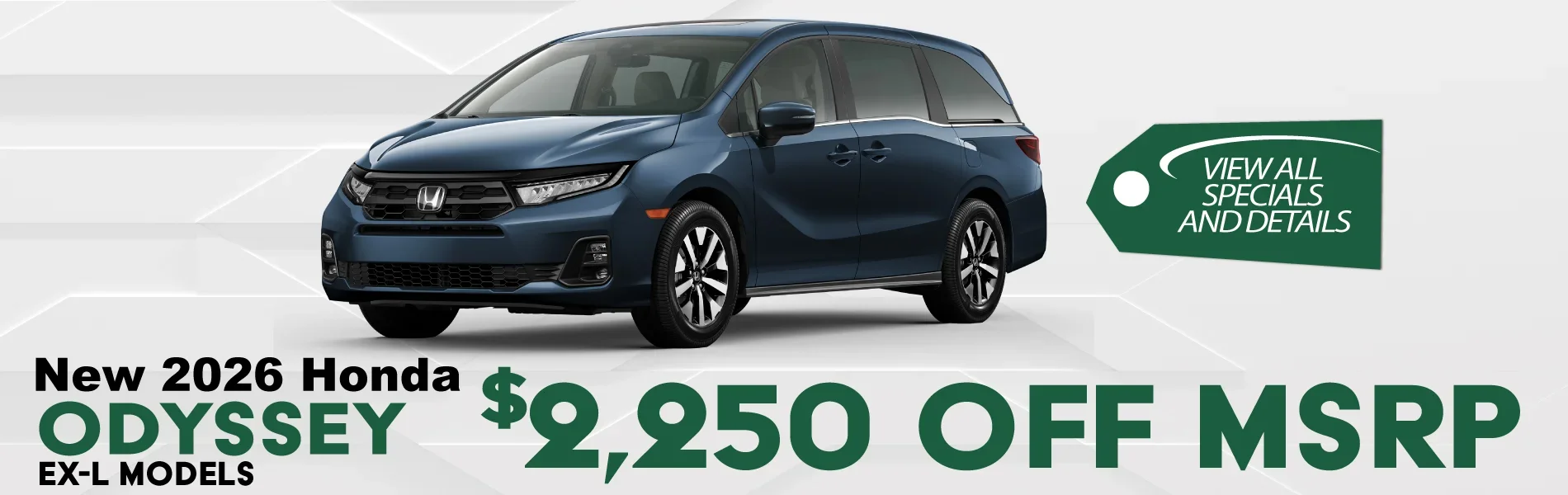 New 2026 Honda Odyssey Accord off MSRP