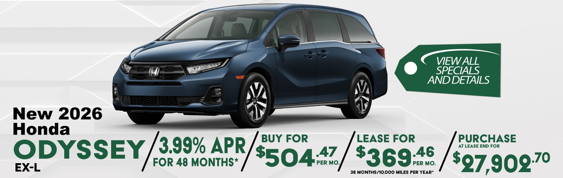 New 2026 Honda Odyssey Special near Columbia SC