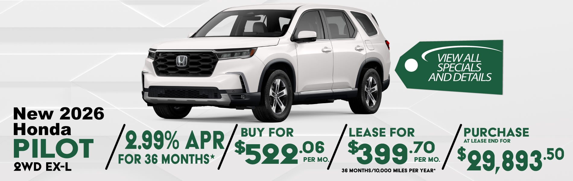 New 2026 Honda Pilot Special near Columbia SC