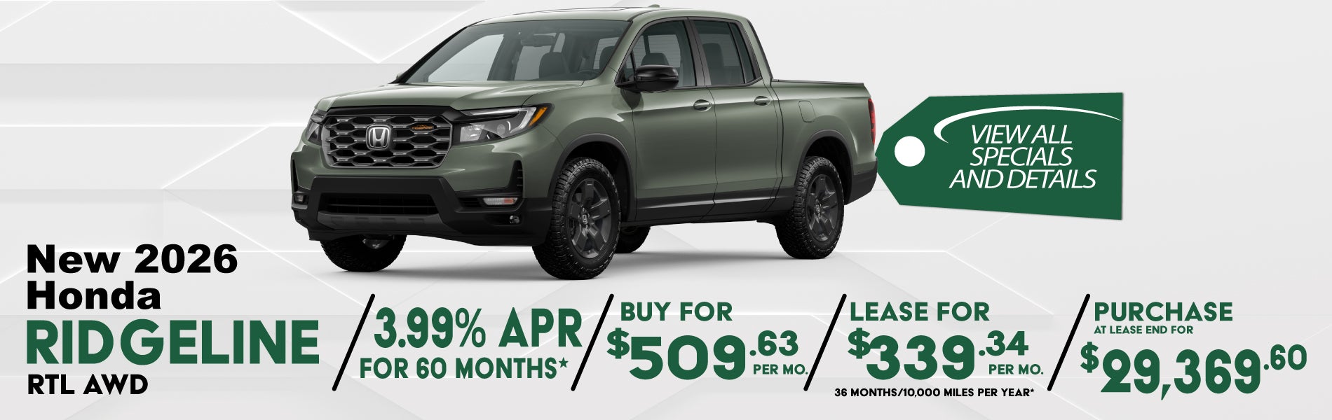 New 2026 Honda Ridgeline near Columbia SC